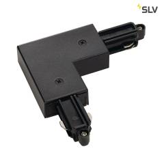 Eckverbinder f�r 1-Phasen HV-Stromschiene, Aufbauversion schwarz, Erde innen/links