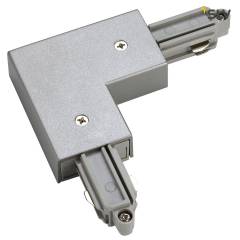Eckverbinder f�r 1-Phasen HV-Stromschiene, Aufbauversion silbergrau, Erde innen/links
