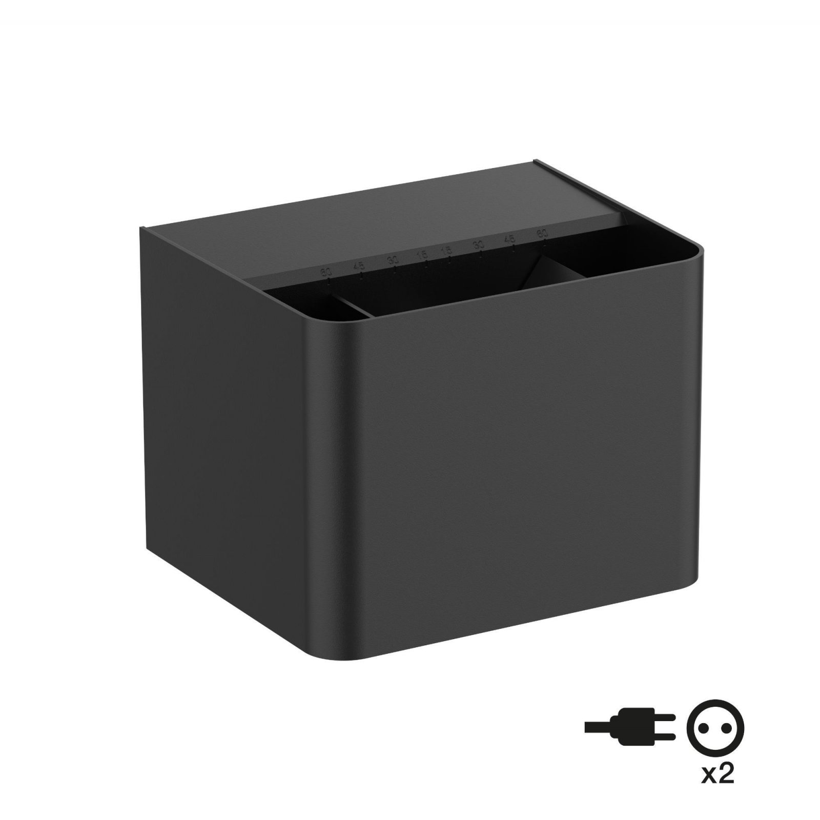 SLC Shadow Au�enwandleuchte IP65 mit Steckdosen, 2700/3000/4000K dimmbar