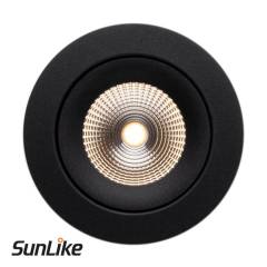 Einbauleuchte SLC One 360� SunLike R68-83 IP44 36� 8W, Schwarz, 2700K