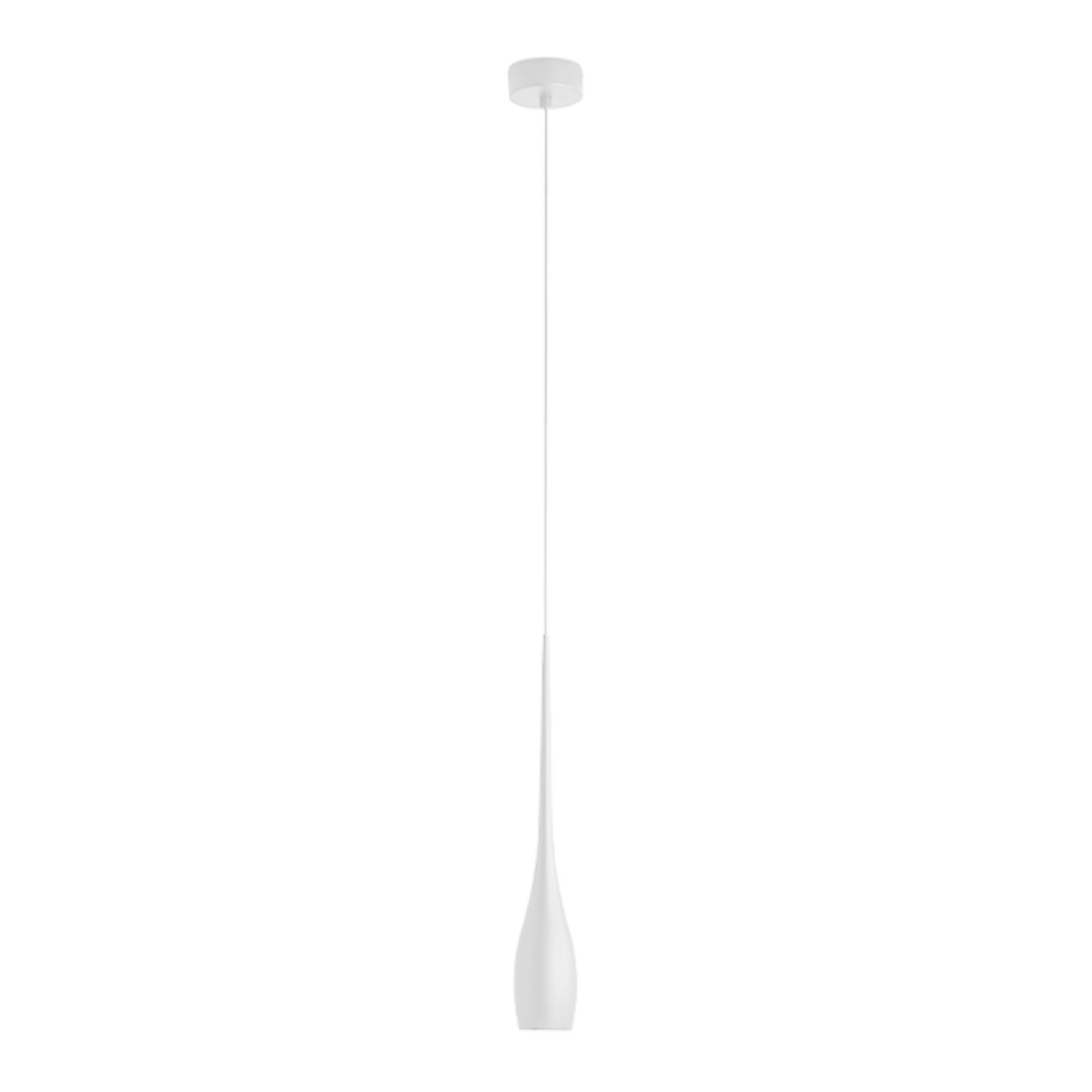 Schlanke LED Pendelleuchte Tropfenform 7W, 3000K warmwei�, CRI90, wei�-matt