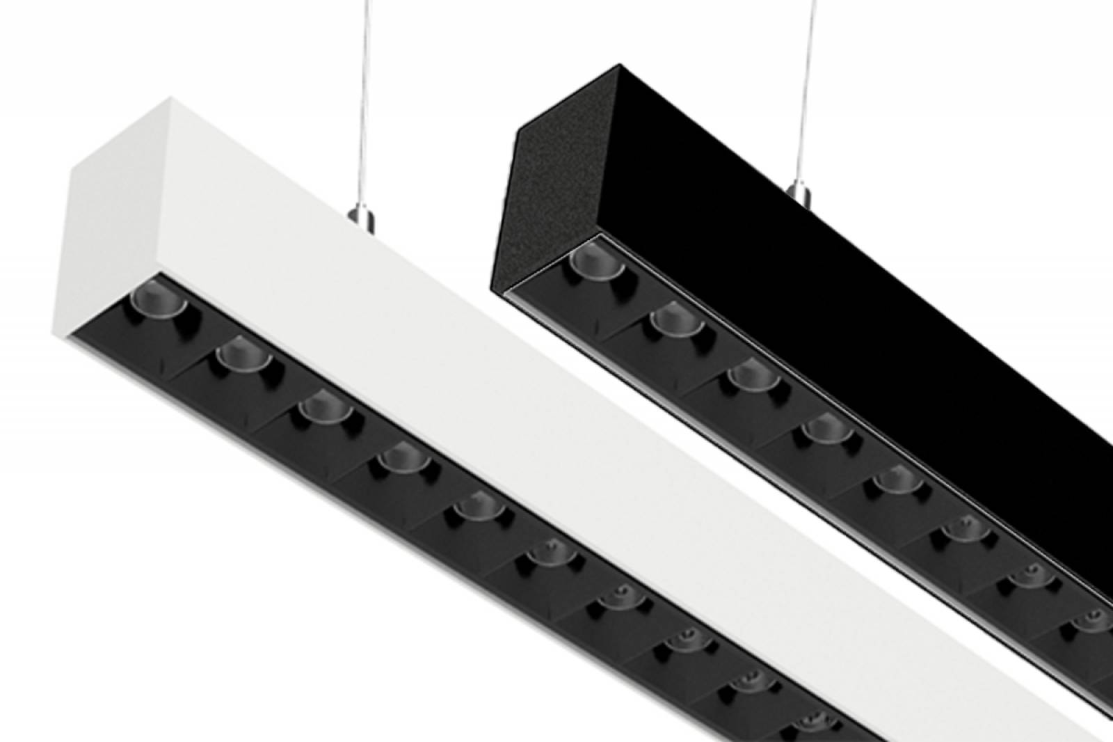 Schlanke S36-line B�ro LED Pendelleuchte blendfrei CRI/Ra90 130cm/190cm/250cm 4000K wei�/schwarz