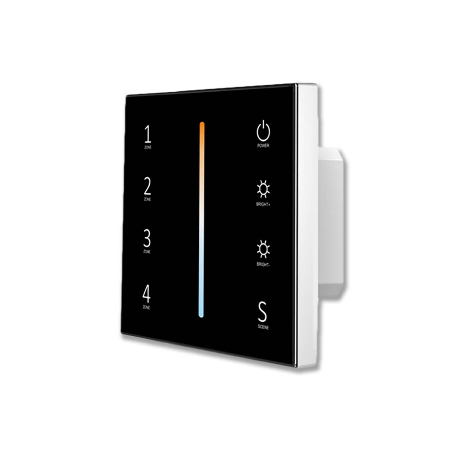 Schwarze Sys-Pro 4-Zonen Einbau Fernbedienung, wei�dynamisch, Touch, DMX m�glich, 230V