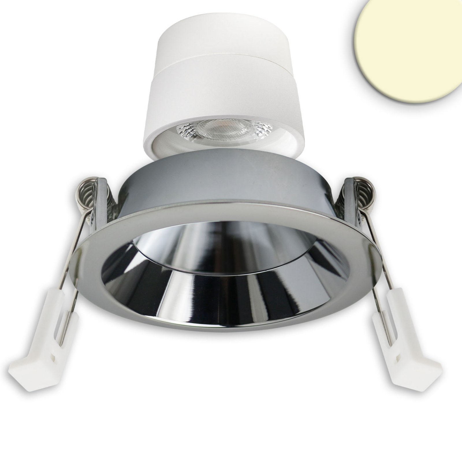 Schwenkbarer LED B�ro-/Einbaustrahler Back68, 5W, CRI90, warmwei�, rund, UGR<12, dimmbar