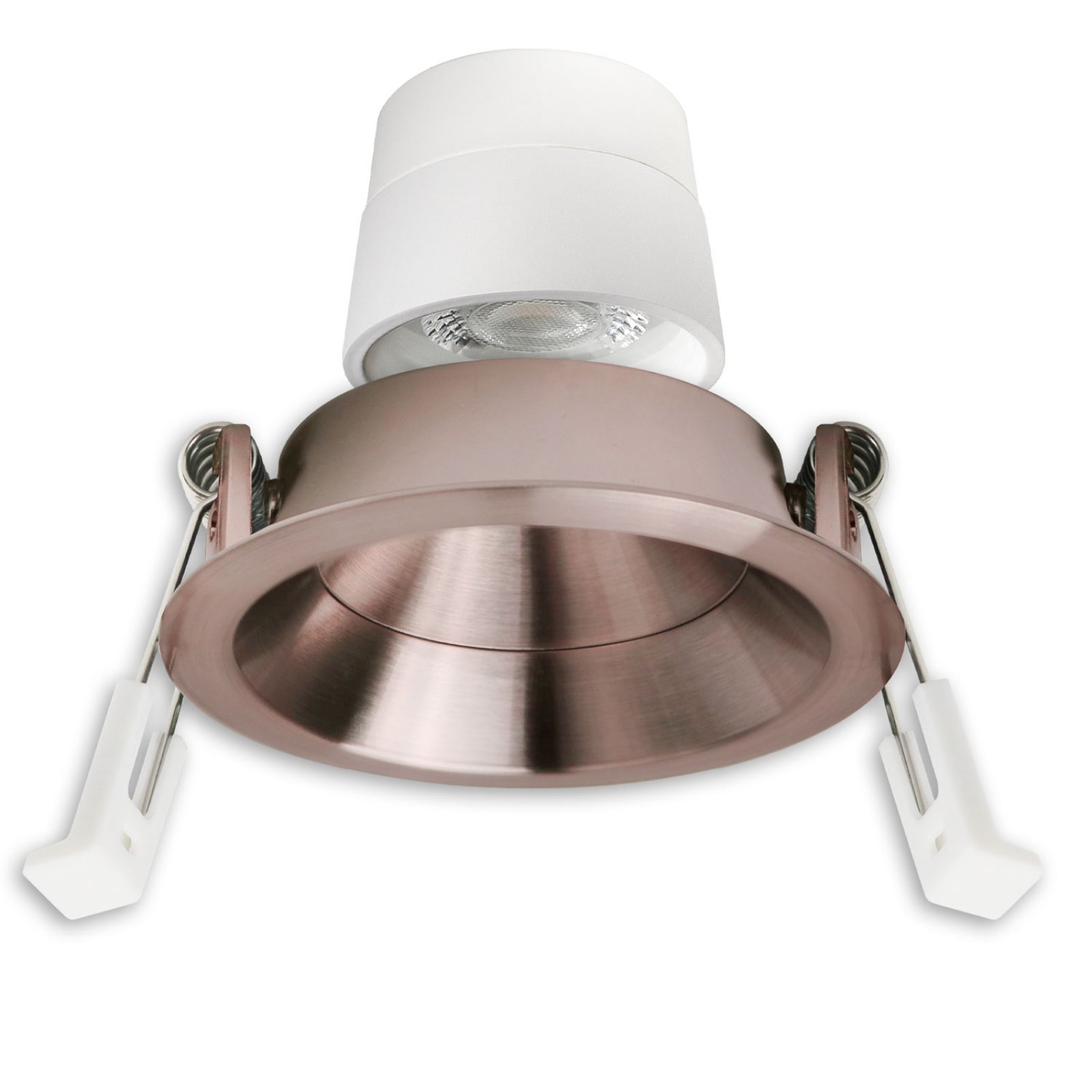 Schwenkbarer LED B�ro-/Einbaustrahler Back68, rosegold, 5W, CRI90, 2700K warmwei�, rund, UGR<12, dim