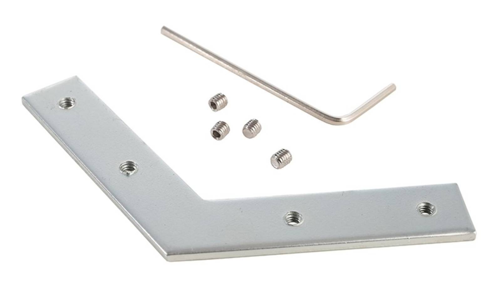 Sonstige Metalle Nutenstein / Eckverbinder 120� Silber, naturbelassen, BxH 12x2 mm