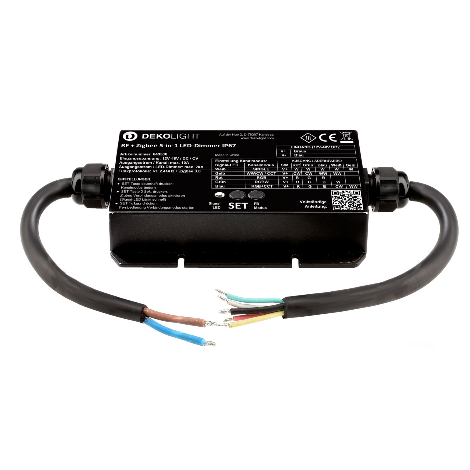 Steuerung RF-smart LED-Dimmer 5-in1, 5 Kanal, 20A, ZigBee 3.0, 12-48V/DC, IP67