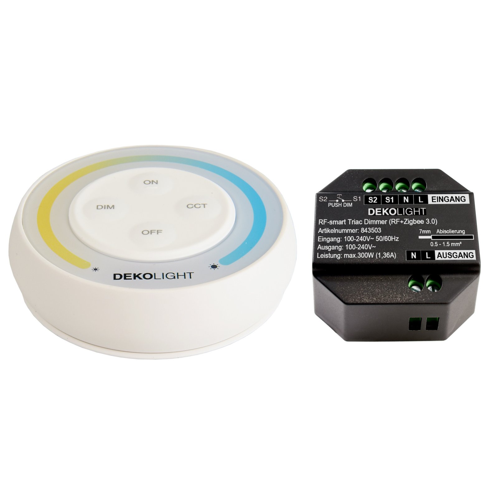 Steuerung RF-smart Starter-Set Triac 230V dimmbar, 300W inkl. Single Fernb., Phasenabschnitt, ZigBee