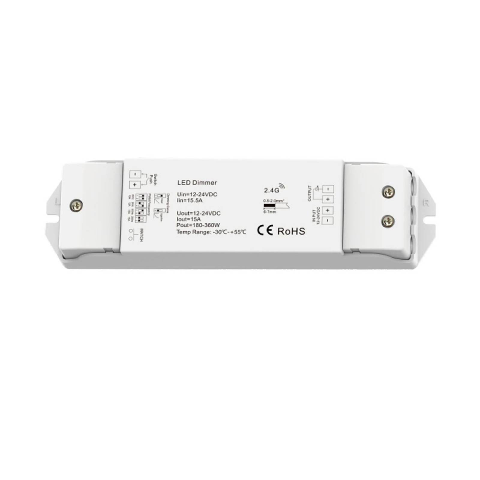 Sys-Pro Push/Funk Mesh Multi-PWM-Dimmer, 1 Kanal, 12-24V DC 10-15A