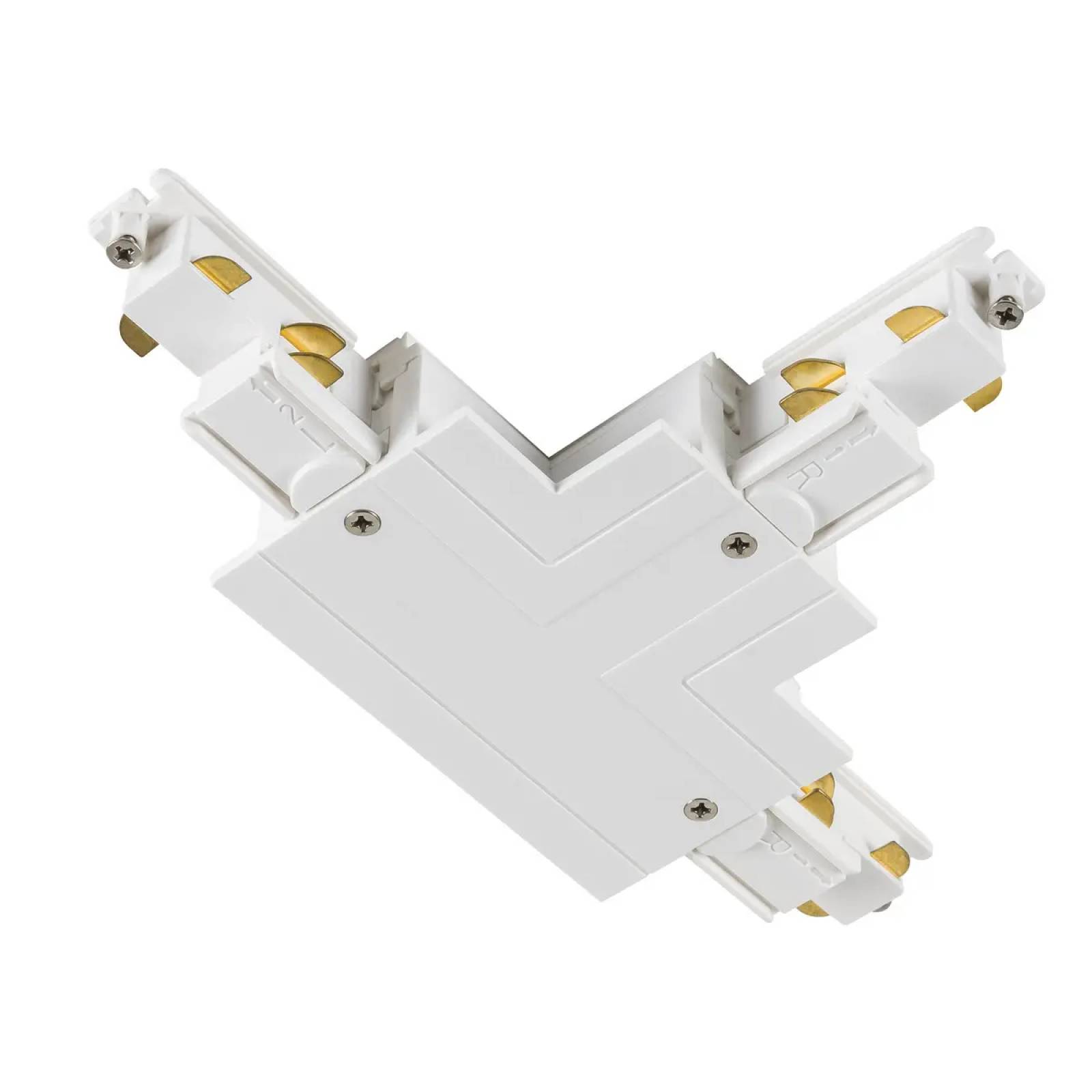 T-Verbinder Erde innen rechts S-TRACK DALI 3-Phasen-Einbauschiene, Wei�