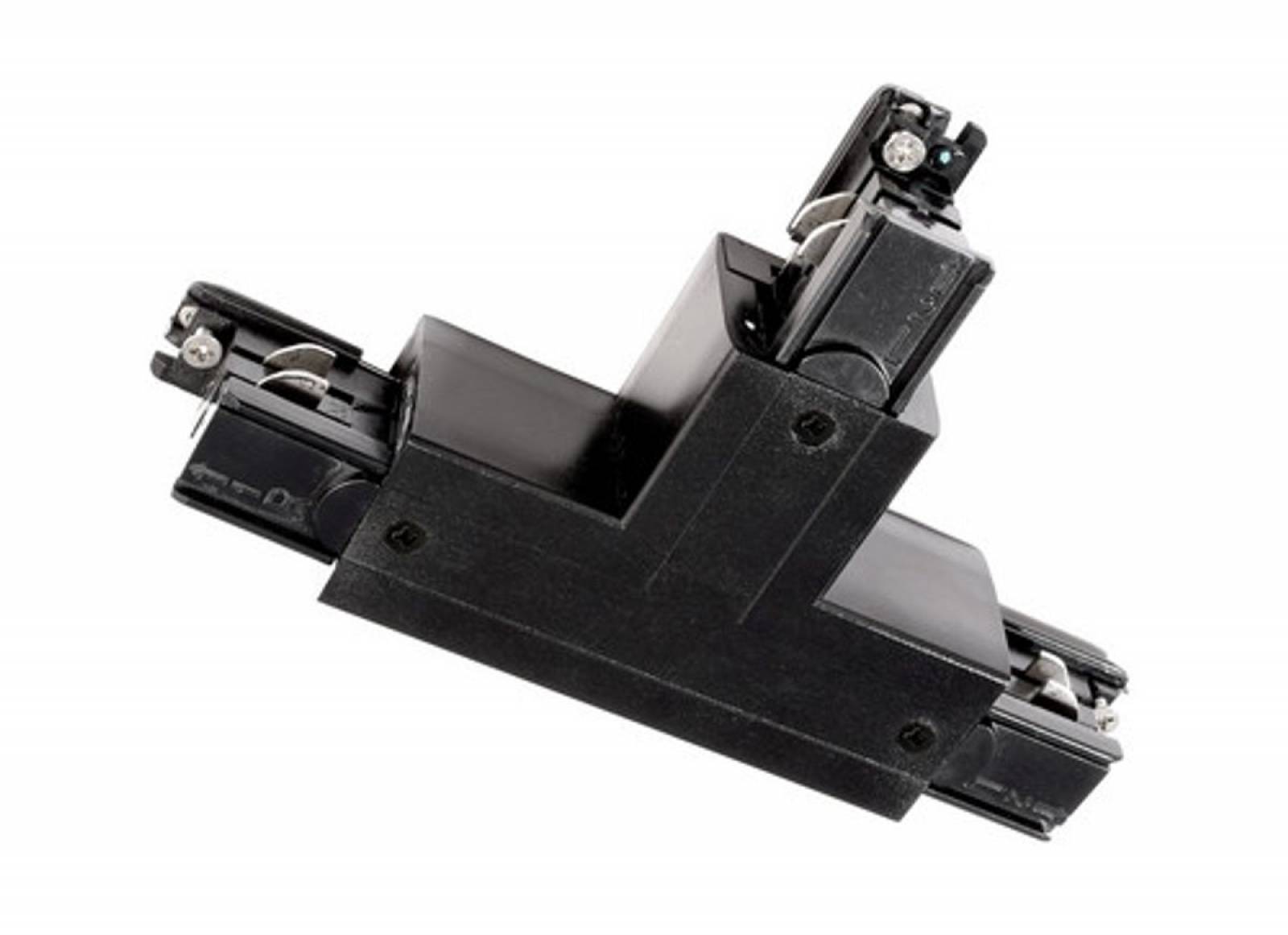 T-Verbinder links-links-rechts mit Wechselmechnik f�r 3-Phasen Schienensystem D Line, schwarz