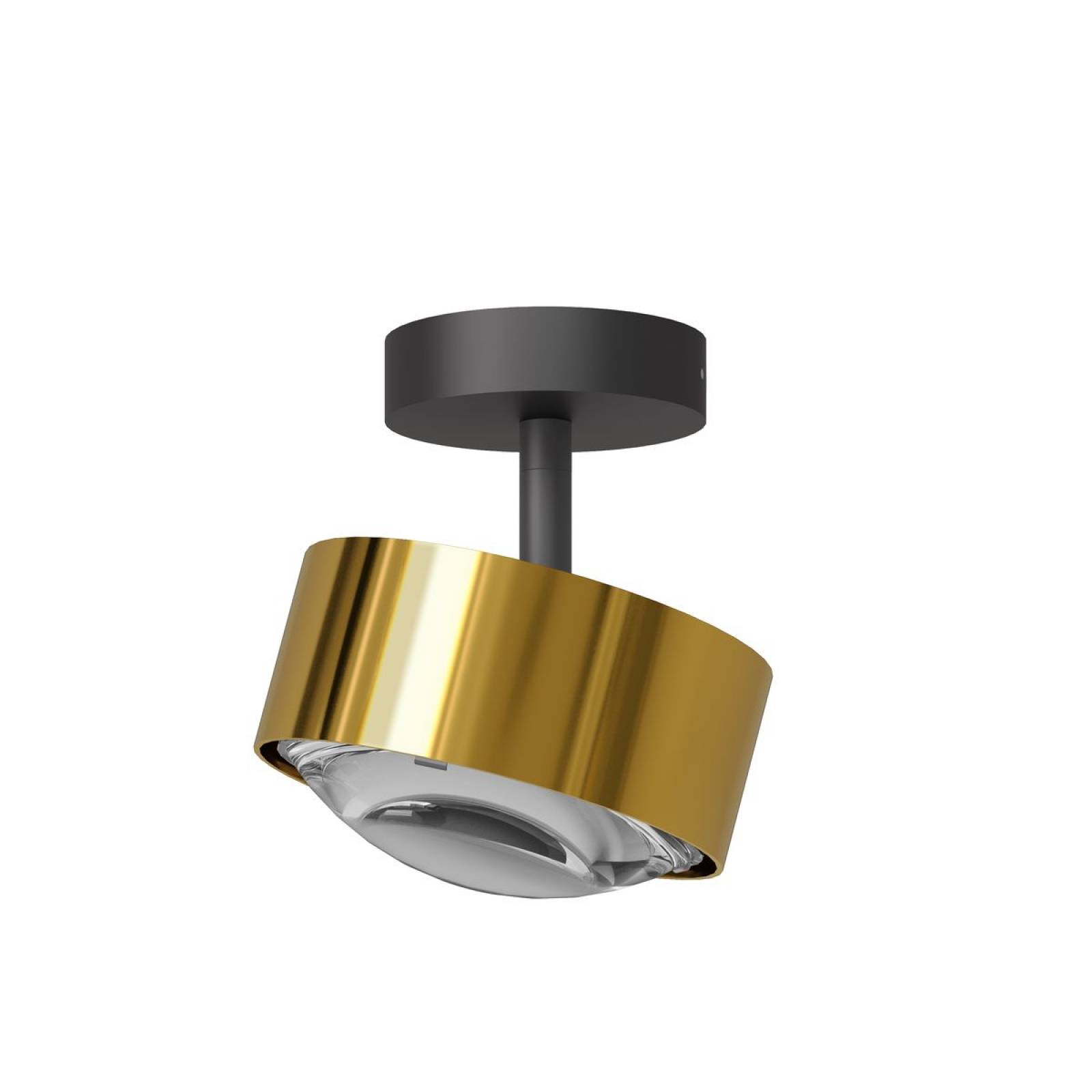 Top Light Puk! 120 Avantgarde Turn Down Deckenleuchte 10W dimmbar, Messing /Schwarz matt