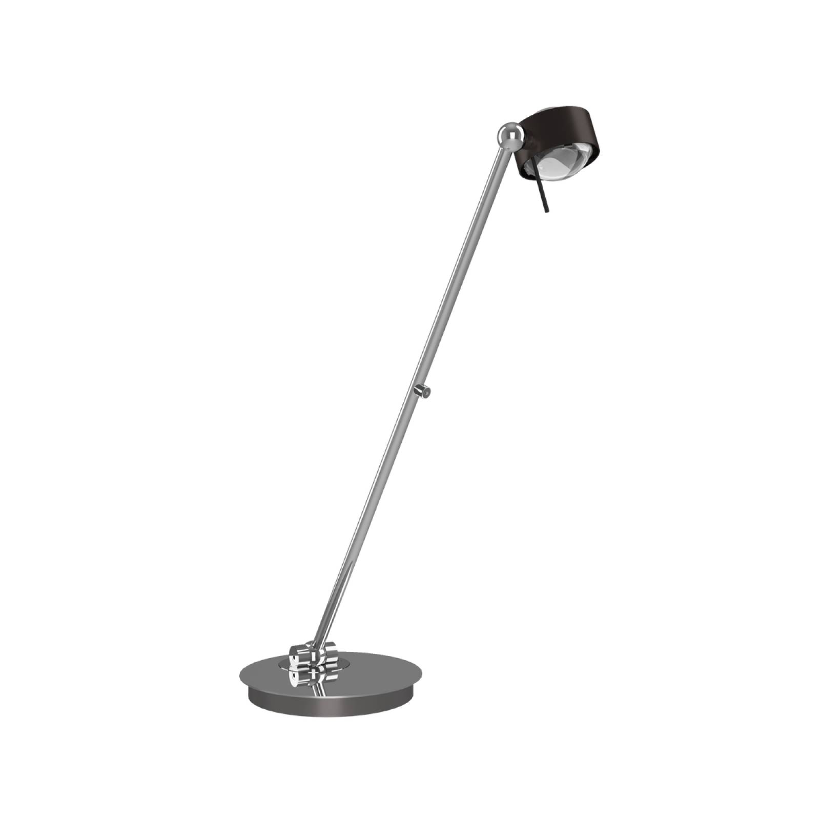 Top Light Puk! 80 Avantgarde Table Tischleuchte 60cm, 2x12W Tastdimmer, Black wood/Chrom