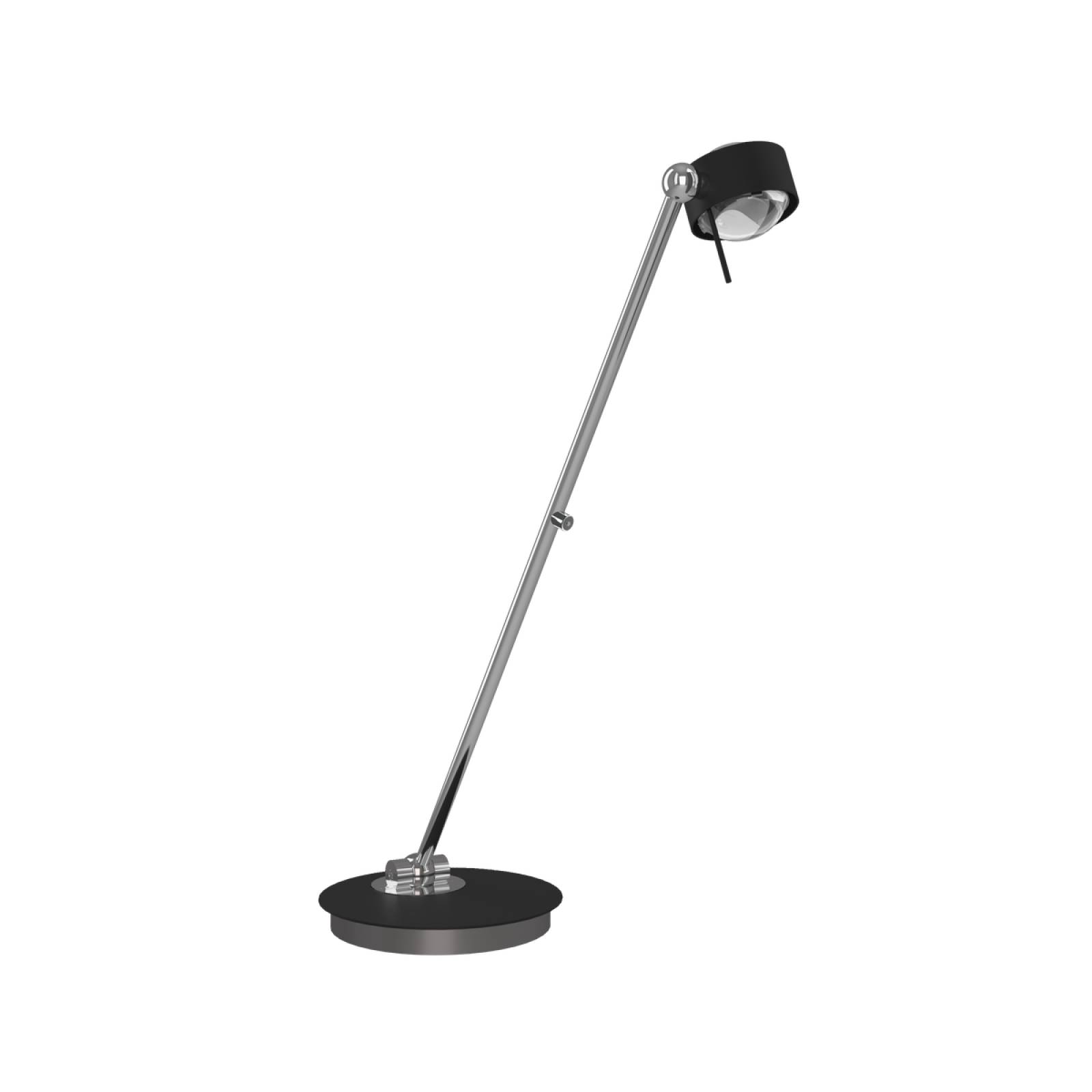 Top Light Puk! 80 Avantgarde Table Tischleuchte 80cm, 2x12W Tastdimmer, Schwarz matt/Chrom