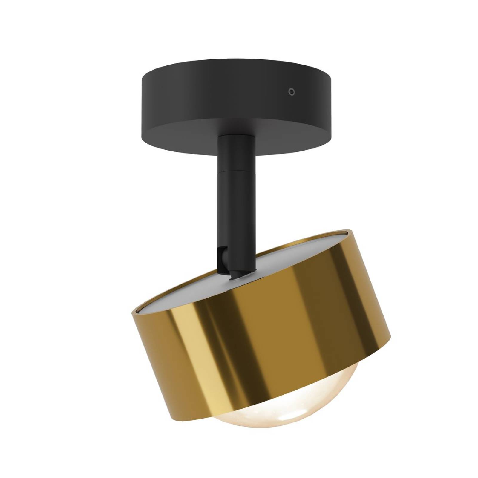 Top Light Puk! 80 Avantgarde Turn Down Deckenleuchte 8W dimmbar, Messing /Schwarz matt