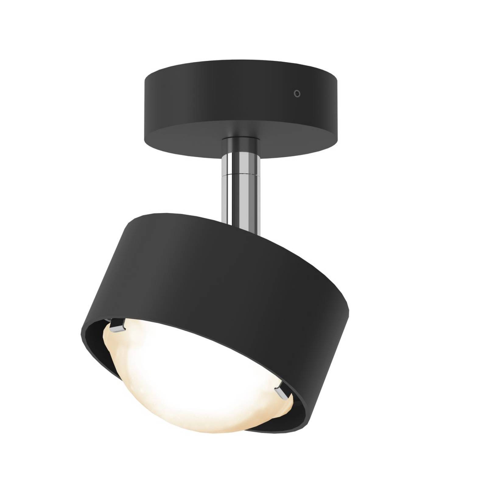 Top Light Puk! 80 Avantgarde Turn Down Deckenleuchte 8W dimmbar, Schwarz matt/Chrom