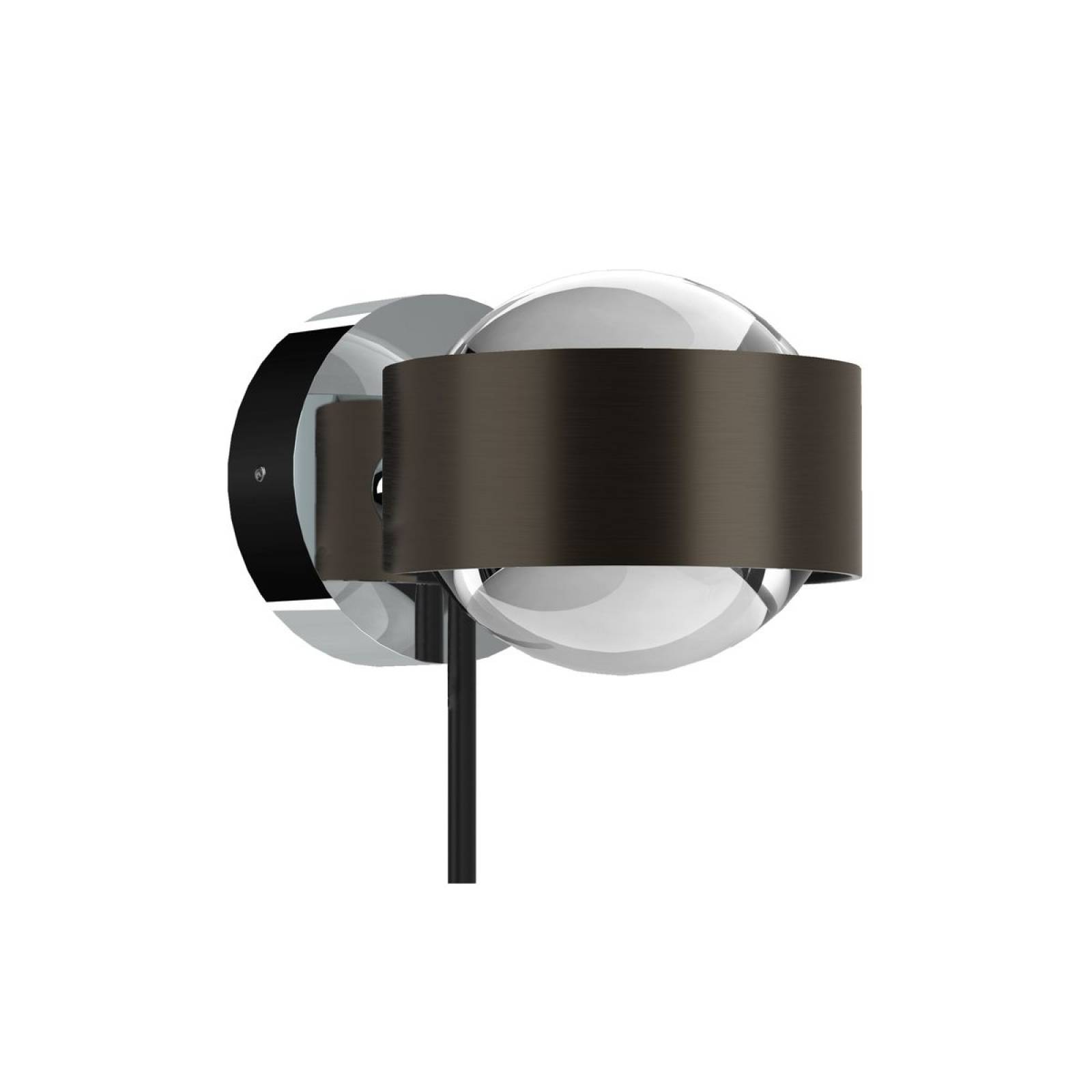 Top Light Puk! 80 Avantgarde Wall Wandleuchte 2x8W dimmbar, Black wood/Chrom