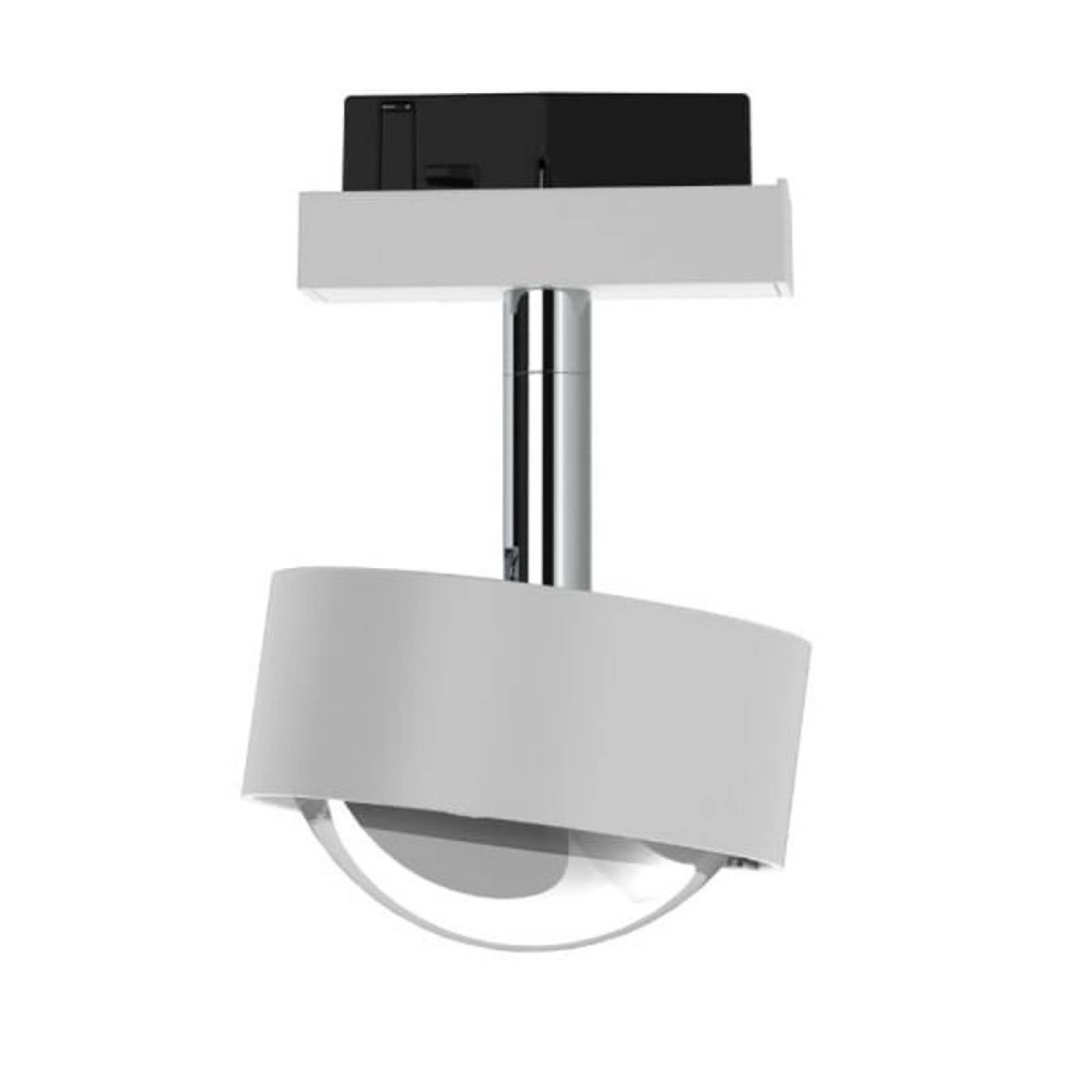 Top Light Puk Turn-Mini Track, 600lm, 2700K, 8W, dreh-schwenkbar, Wei� / Chrom, Linse klar