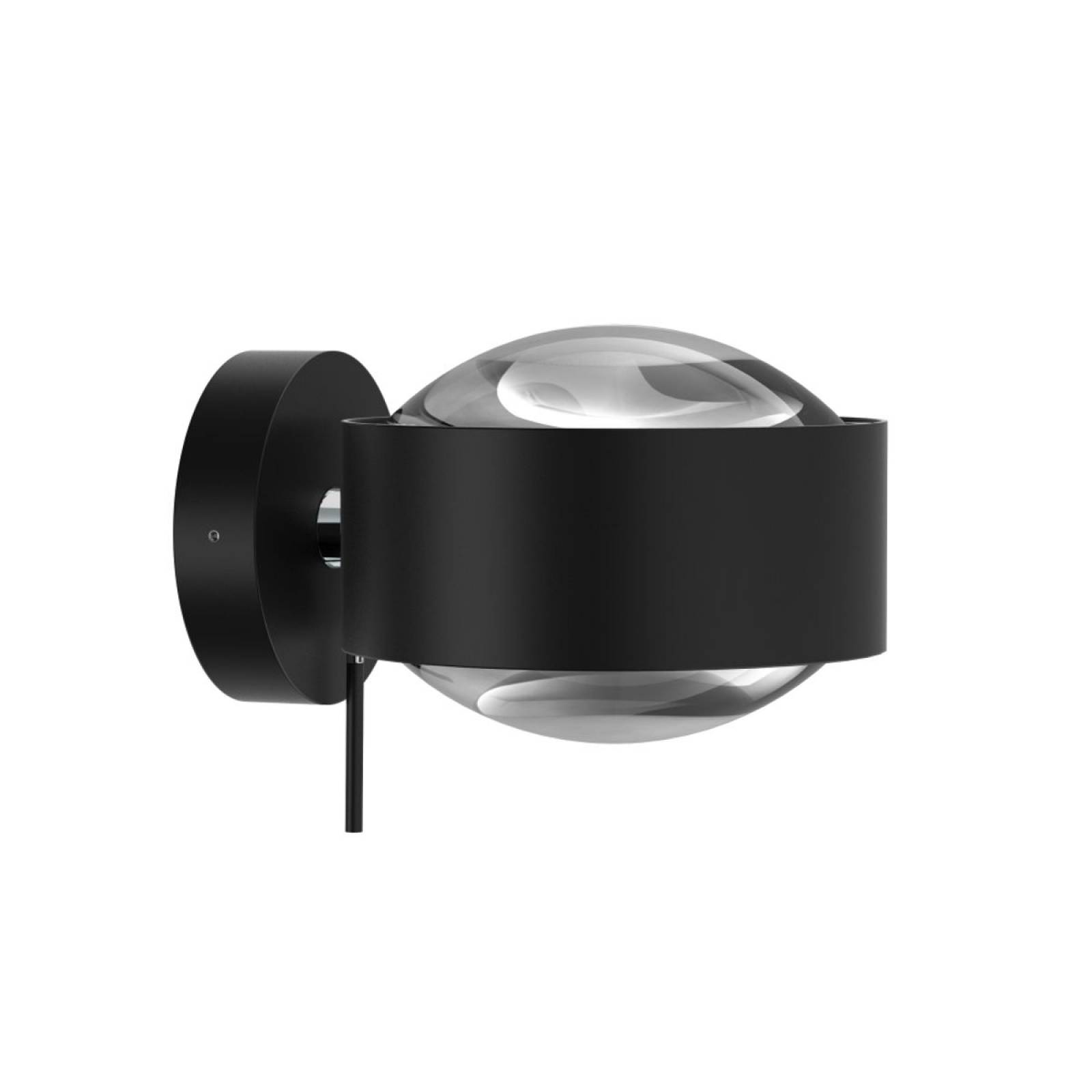 Top Light Wandleuchte Puk Maxx Wall Plus drehbar �130, Schwarz-matt / Chrom, 2x10W