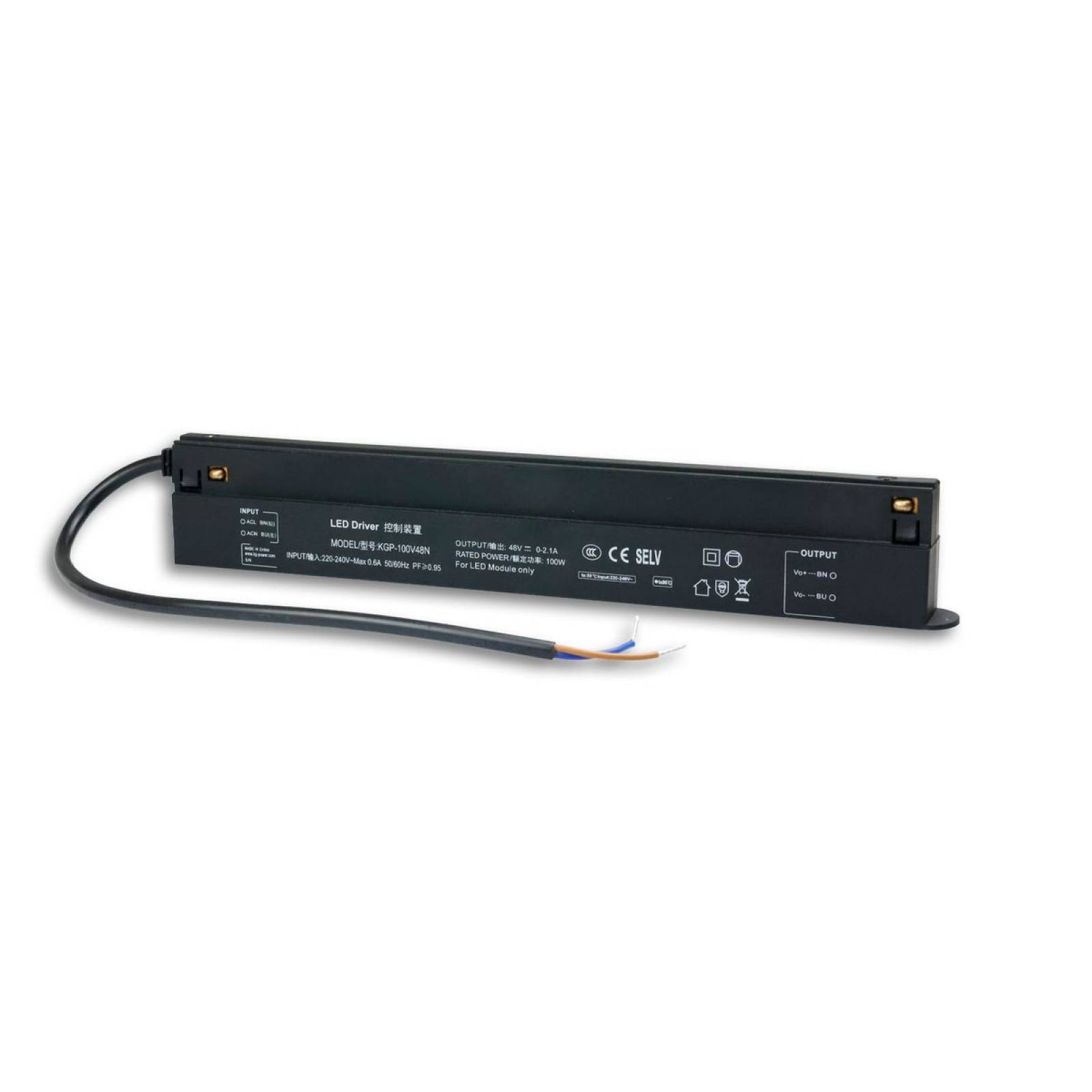 Track48 Inline-Trafo schwarz, 150W, 48V DC