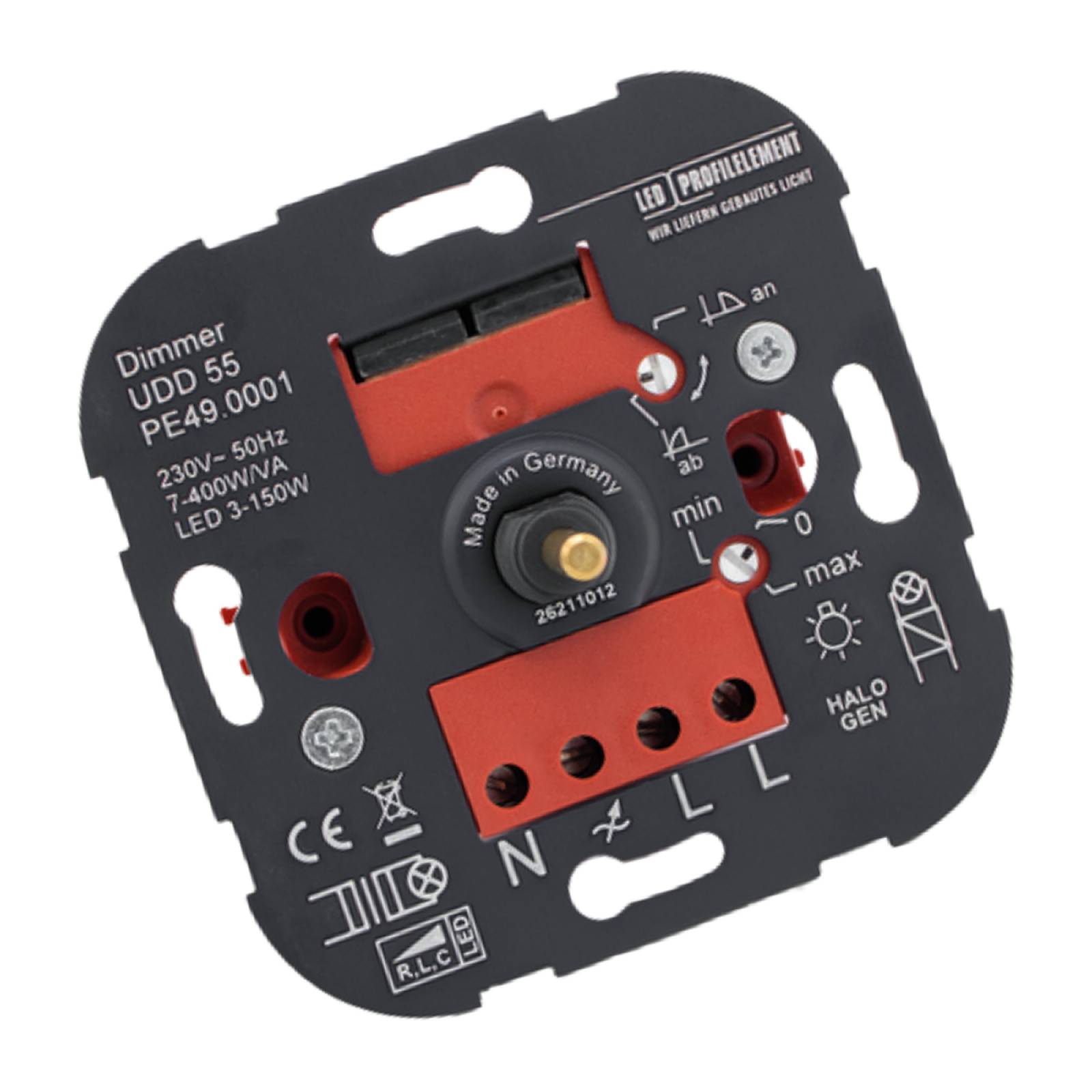 Universal LED Unterputz-Dimmer Professional UDD 55 (T55.00) f�r LED Leistung 3 - 150W R,L,C