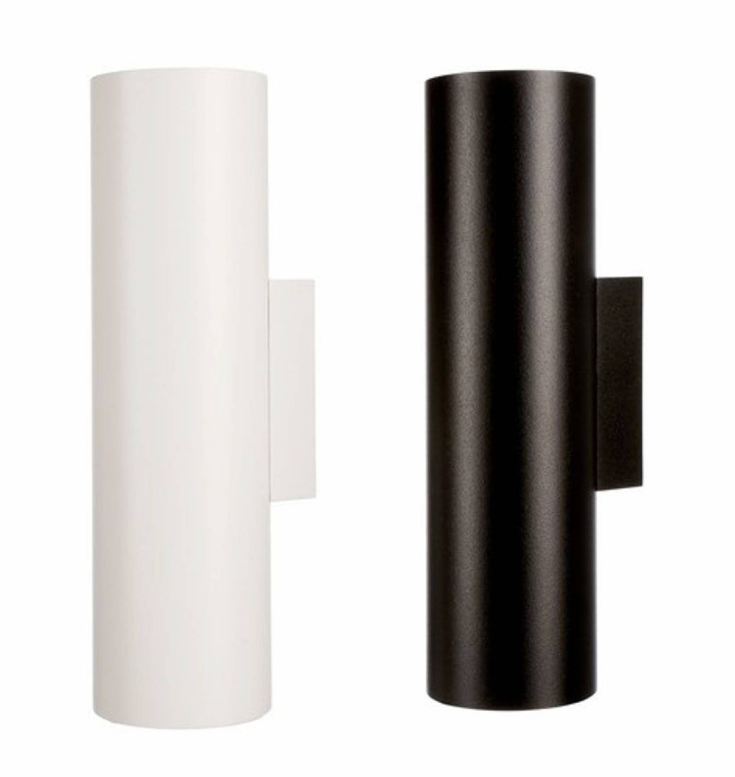 Up & down Wandaufbauleuchte 2-flammig Can, 2x max. 7,5W GU10, Alu wei�/schwarz
