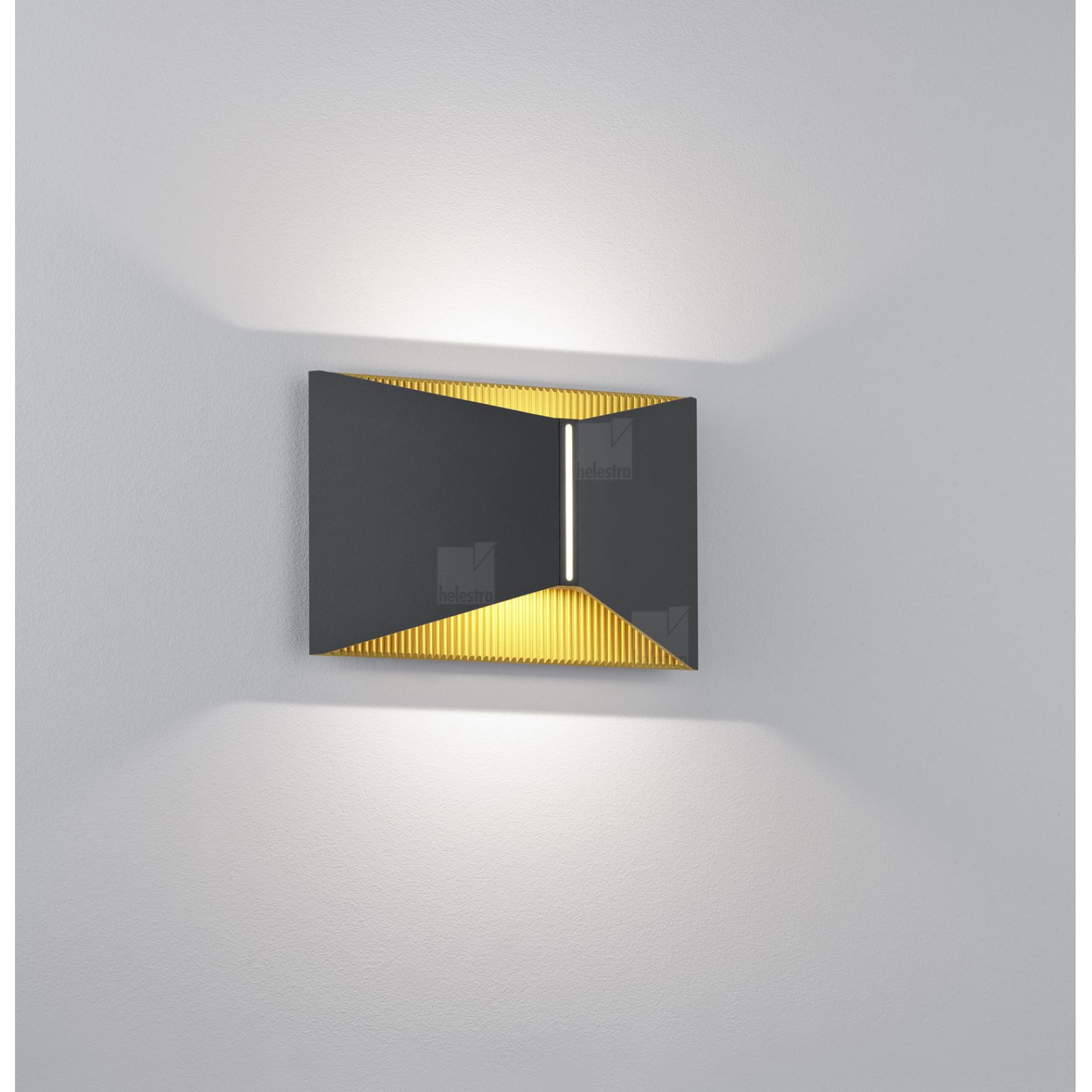VID Au�en-/Wandleuchte Up & Down IP65, dimmbar, 690lm schwarz-gold