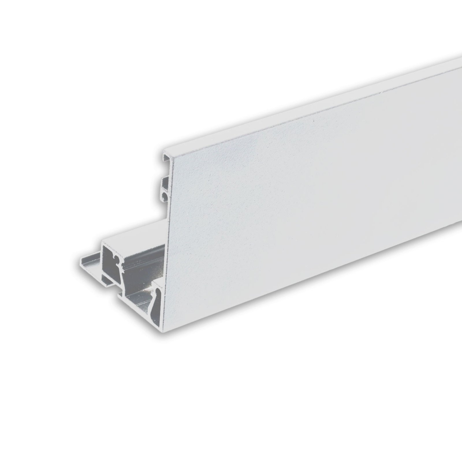 Vorhangblende VISOR mit Lichtlinienoption f�r Vorhangprofil Curtain, wei� RAL 9010