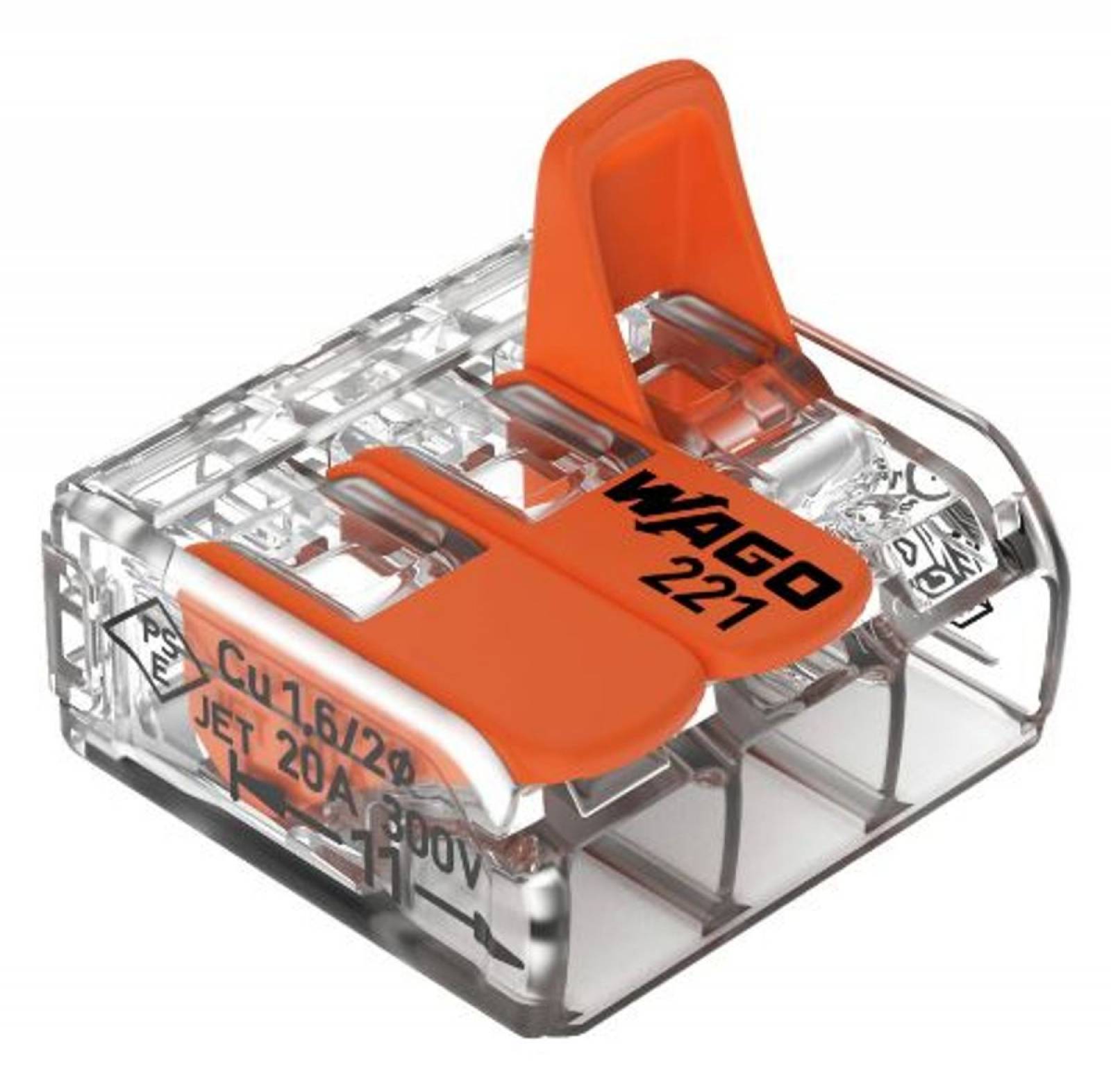 WAGO Verbindungsklemme 3-polig, 221-413, mit Hebel, max. 4mm�