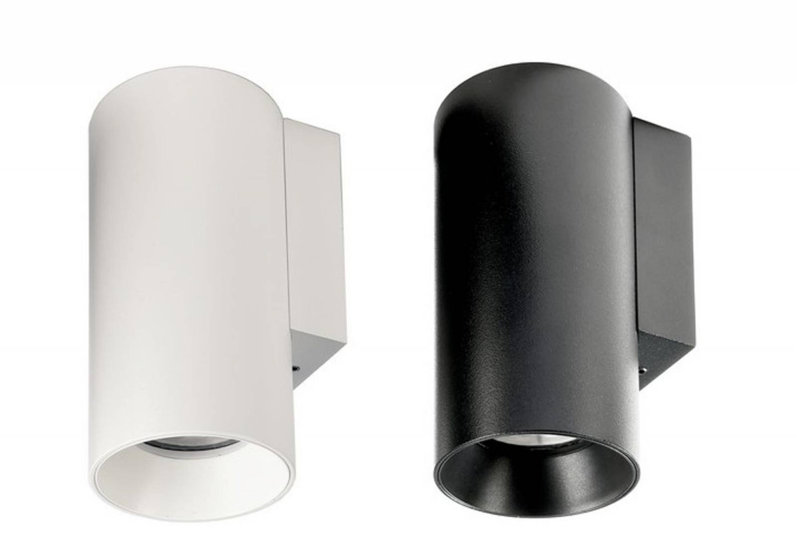 Wandaufbauleuchte 1-flammig Can, nach unten strahlend, max. 7,5 W GU10, Alu wei�/schwarz
