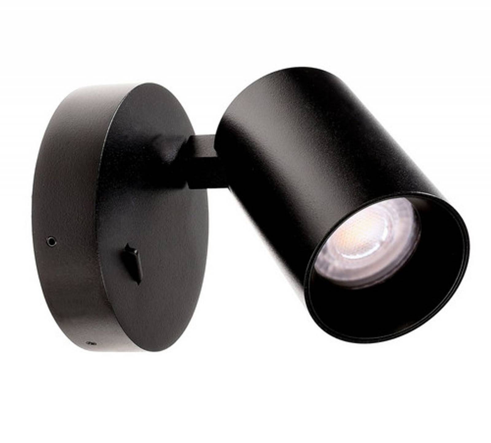 Wandaufbauleuchte Can Tilt rund, max. 7,5W GU10, schwarz ohne USB Ladem�glichkeit