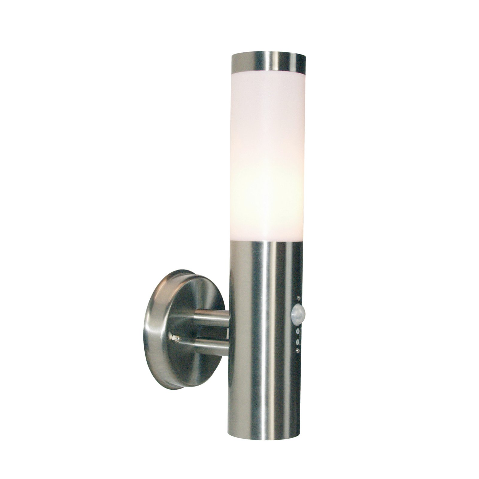 Wandaufbauleuchte Nova II Motion mit Bewegungsmelder, 1x max. 40W, E27, Edelstahl IP44