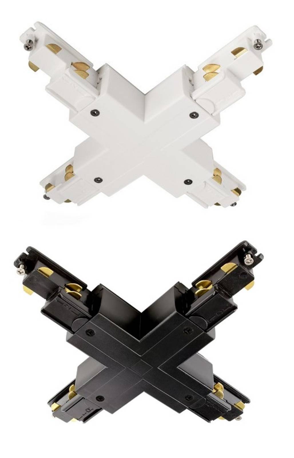 X-Verbinder links-links-rechts-rechts f�r D Line DALI Ein-/Aufbauschienensystem, wei�/schwarz