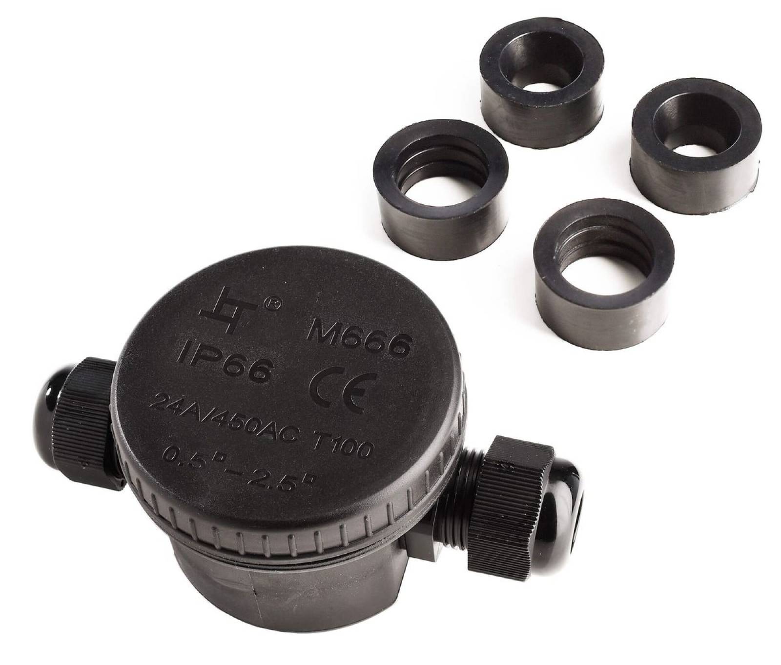 Zubeh�r Outdoor 2-fach-Verteiler rund f�r Kabel 5-12 mm 0.5-2,5 mm�max. 450V AC/24A H�he: 46,31